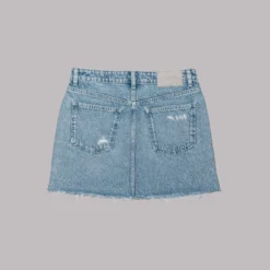 The Blue Slit Denim Skirt -Mikuta Store IMG 3509 scaled