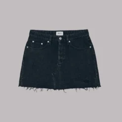 The Black Slit Denim Skirt -Mikuta Store IMG 3512 scaled