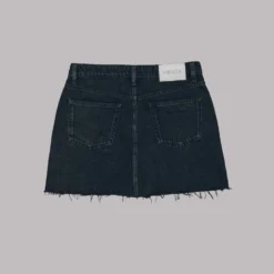 The Black Slit Denim Skirt -Mikuta Store IMG 3516 scaled