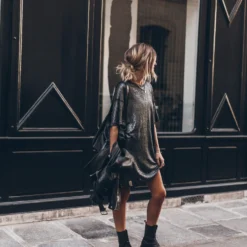 The Dark Sparkly Linen Dress -Mikuta Store IMG 4906 scaled