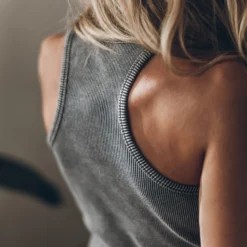 The Dark Ribbed Tank Top -Mikuta Store IMG 5338 scaled