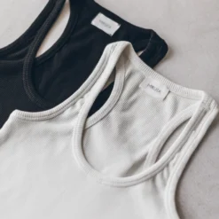 The Black Ribbed Tank Top -Mikuta Store IMG 6234 scaled