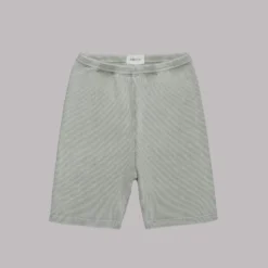 The Green Ribbed Biker Shorts