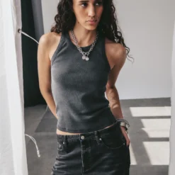 The Dark Faded Standard Tank Top -Mikuta Store mikuta black baggy jeans dark faded standard tank top aya f SS25 2739 scaled