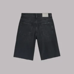 The Black Denim Bermuda Shorts -Mikuta Store mikuta black bermuda denim shorts 2