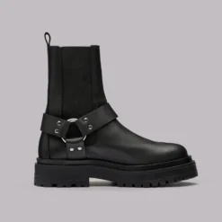 The Black Biker Boots -Mikuta Store mikuta black biker boots 3