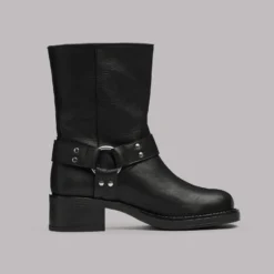 The Black Buckle Boots -Mikuta Store mikuta black buckle boots 2471
