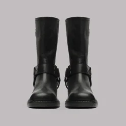 The Black Buckle Boots -Mikuta Store mikuta black buckle boots 2473