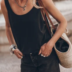 The Dark Base Tank Top -Mikuta Store mikuta black cropped straight jeans 7249 scaled