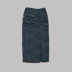 The Black Dotted Long Slit Skirt