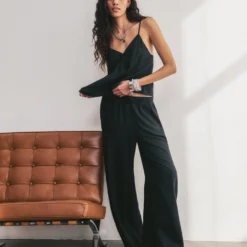 The Black Flowy Pants -Mikuta Store mikuta black flowy tank top black flowy pants zebra leather sandals aya f SS25 3387 scaled