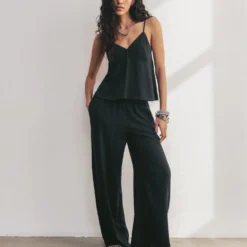 The Black Flowy Tank Top 13 The Black Flowy Tank Top -Mikuta Store mikuta black flowy tank top black flowy pants zebra leather sandals aya f SS25 3394 scaled