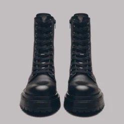 The Black Laced Leather Boots -Mikuta Store mikuta black laced leather boots 9767 scaled