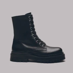 The Black Laced Leather Boots -Mikuta Store mikuta black laced leather boots 9794 scaled