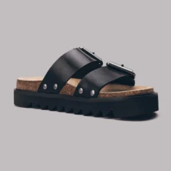The Black Leather Buckle Sandals -Mikuta Store mikuta black leather buckle sandals 3595 2 scaled