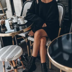 The Black Oversized Knitted Sweater -Mikuta Store mikuta black oversized knitted sweater 6291 scaled