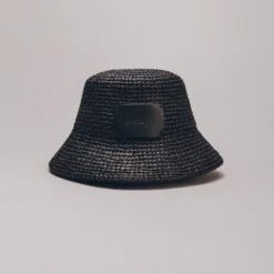 The Black Raffia Bucket Hat