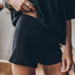 The Black Ribbed Shorts