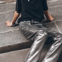 The Black Shimmer Straight Jeans -Mikuta Store mikuta black shimmer straight jeans 8054 scaled