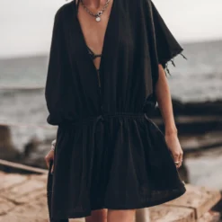 The Black Short Kaftan Dress