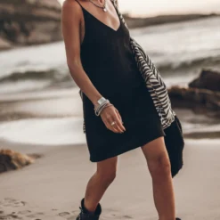 The Black Short Lyocell Slip Dress -Mikuta Store mikuta black short lyocell slip dress zebra large canvas bag black buckle boots 4214 acc28cb9 3afe 47df 90cf a95628d8342f scaled