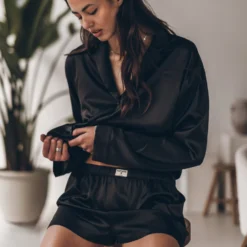 The Black Silk Boxer Shorts 15 The Black Silk Boxer Shorts -Mikuta Store mikuta black silk shirt black silk boxer shorts leonie s ss25 6671 1 scaled