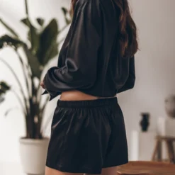 The Black Silk Boxer Shorts 13 The Black Silk Boxer Shorts -Mikuta Store mikuta black silk shirt black silk boxer shorts leonie s ss25 6716 scaled