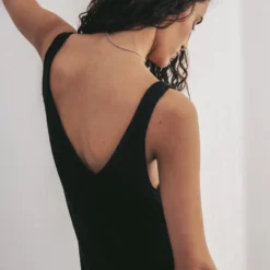 The Black Thin Knit Dress 11 The Black Thin Knit Dress -Mikuta Store mikuta black thin knit dress aya f SS25 3679 scaled