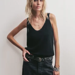 The Black Thin Knit Tank Top