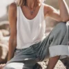 The White Base Tank Top 1 The White Base Tank Top -Mikuta Store mikuta blue baggy jeans white base tank top 7450 scaled