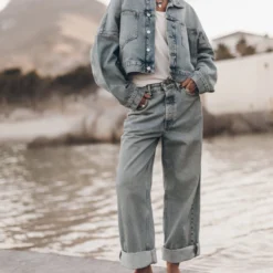 The Blue Cropped Denim Jacket -Mikuta Store mikuta blue cropped denim jacket blue baggy jeans zebra leather sandals 8722 8224289b 24b7 4cd8 a267 614b3c6f64c4 scaled