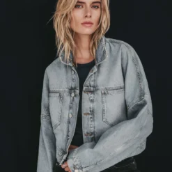 The Blue Cropped Denim Jacket -Mikuta Store mikuta blue cropped denim jacket marie c SS25 1373 scaled