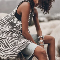 The Zebra Large Canvas Bag -Mikuta Store mikuta blue denim bermuda shorts dark faded standard tank top studded leather sandals zebra large canvas bag emma a ss25 7364 scaled