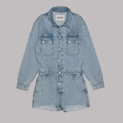 The Blue Short Denim Jumpsuit