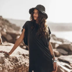 The Charcoal Bucket Hat -Mikuta Store mikuta charcoal bucket hat dark faded short batwing dress model aina 7120 d0e54c6b 260f 4242 81a4 de4cabe33823 scaled