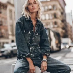 The Dark Blue Denim Jumpsuit 10 The Dark Blue Denim Jumpsuit -Mikuta Store mikuta dark blue denim jumpsuit model marie 1140 scaled