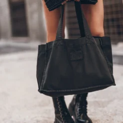 The Charcoal Small Canvas Bag 14 The Charcoal Small Canvas Bag -Mikuta Store mikuta dark boho knit sweater 4372 scaled