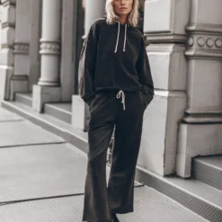 The Dark Cropped Base Hoodie -Mikuta Store mikuta dark cropped base hoodie dark base pants black platform sneakers model marie 1944 scaled