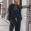 The Dark Cropped Base Hoodie -Mikuta Store mikuta dark cropped base hoodie dark base pants black platform sneakers model marie 1945 scaled