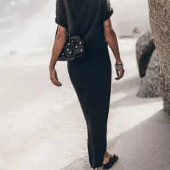 The Black Long Lyocell Skirt 8 The Black Long Lyocell Skirt -Mikuta Store mikuta dark dry cotton vintage t shirt black long lyocell skirt black studded leather sandals the minou bag 8923 scaled