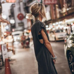 The Dark Faded Long Batwing Dress 13 The Dark Faded Long Batwing Dress -Mikuta Store mikuta dark faded long batwing dress black leather buckle sandals charcoal small canvas bag 4130 scaled