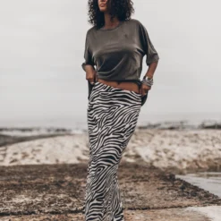 The Zebra Long Lyocell Skirt