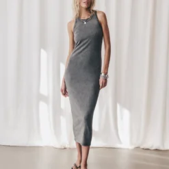 The Dark Faded Long Standard Tank Dress -Mikuta Store mikuta dark faded long standard tank dress black studded leather sandals marie c SS25 0235 scaled