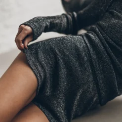 The Dark Glitter Ribbed Shorts -Mikuta Store mikuta dark glitter ribbed longsleeve dark glitter ribbed shorts 5986 scaled