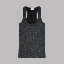 The Dark Glitter Ribbed Tank Top