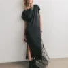 The Dark Long Batwing Dress