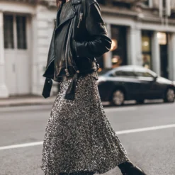 The Dark Long Sequin Skirt