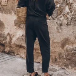 The Dark Chill Pants -Mikuta Store mikuta dark loose lyocell shirt dark chill pants black studded leather sandals model aina 3187 scaled