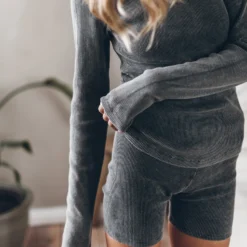 The Dark Ribbed Biker Shorts -Mikuta Store mikuta dark ribbed longsleeve dark ribbed biker shorts 4343 1 scaled