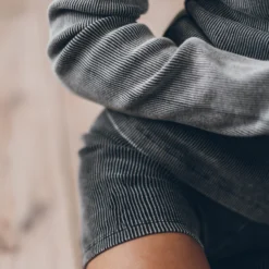 The Dark Ribbed Biker Shorts -Mikuta Store mikuta dark ribbed longsleeve dark ribbed biker shorts 4536 scaled